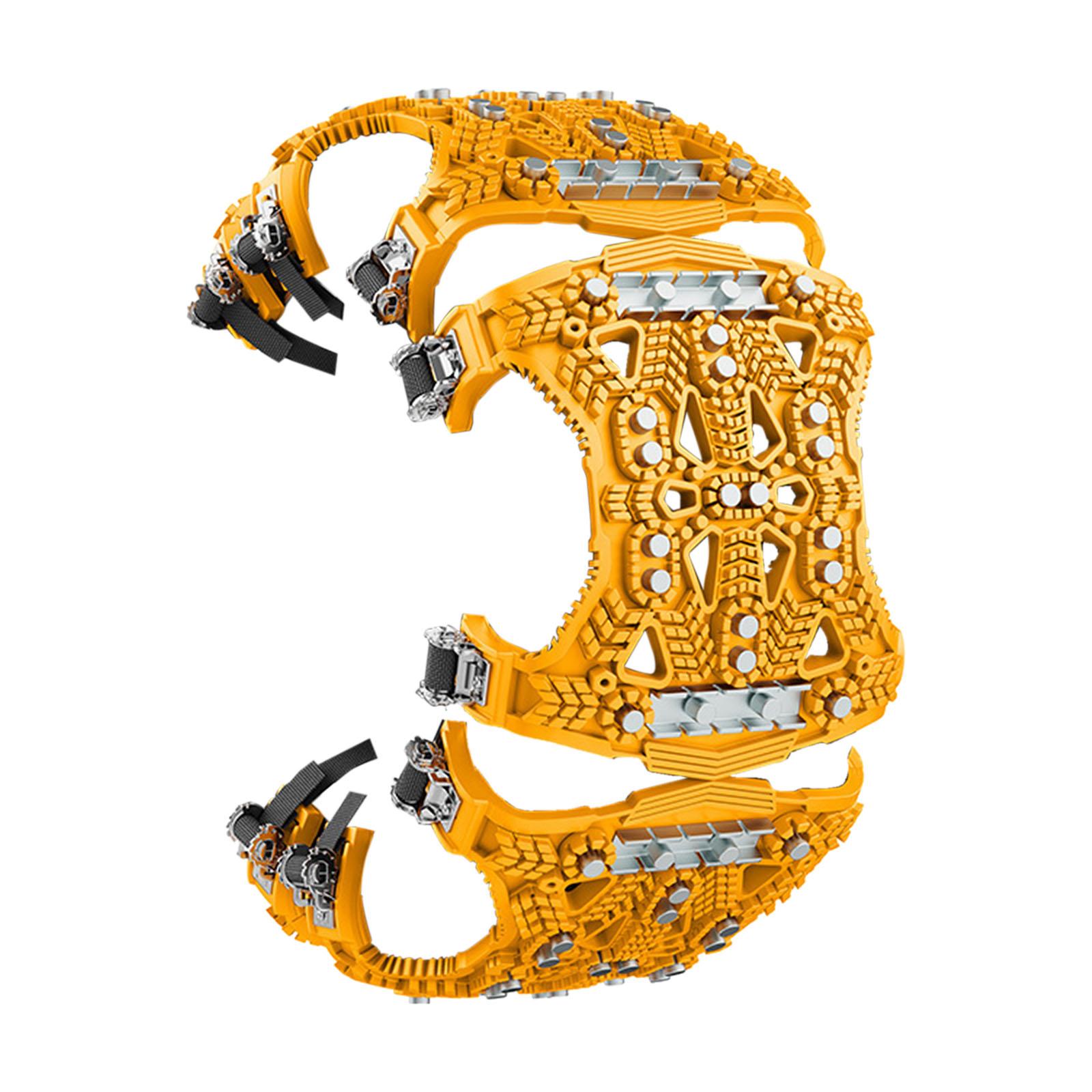 Tnarru Car Wheel Tire Ice Snow Chain Emergency Accessory Strong Grip Easily Mount Anti Skid for Snow Mud Ice Scene Professional Yellow